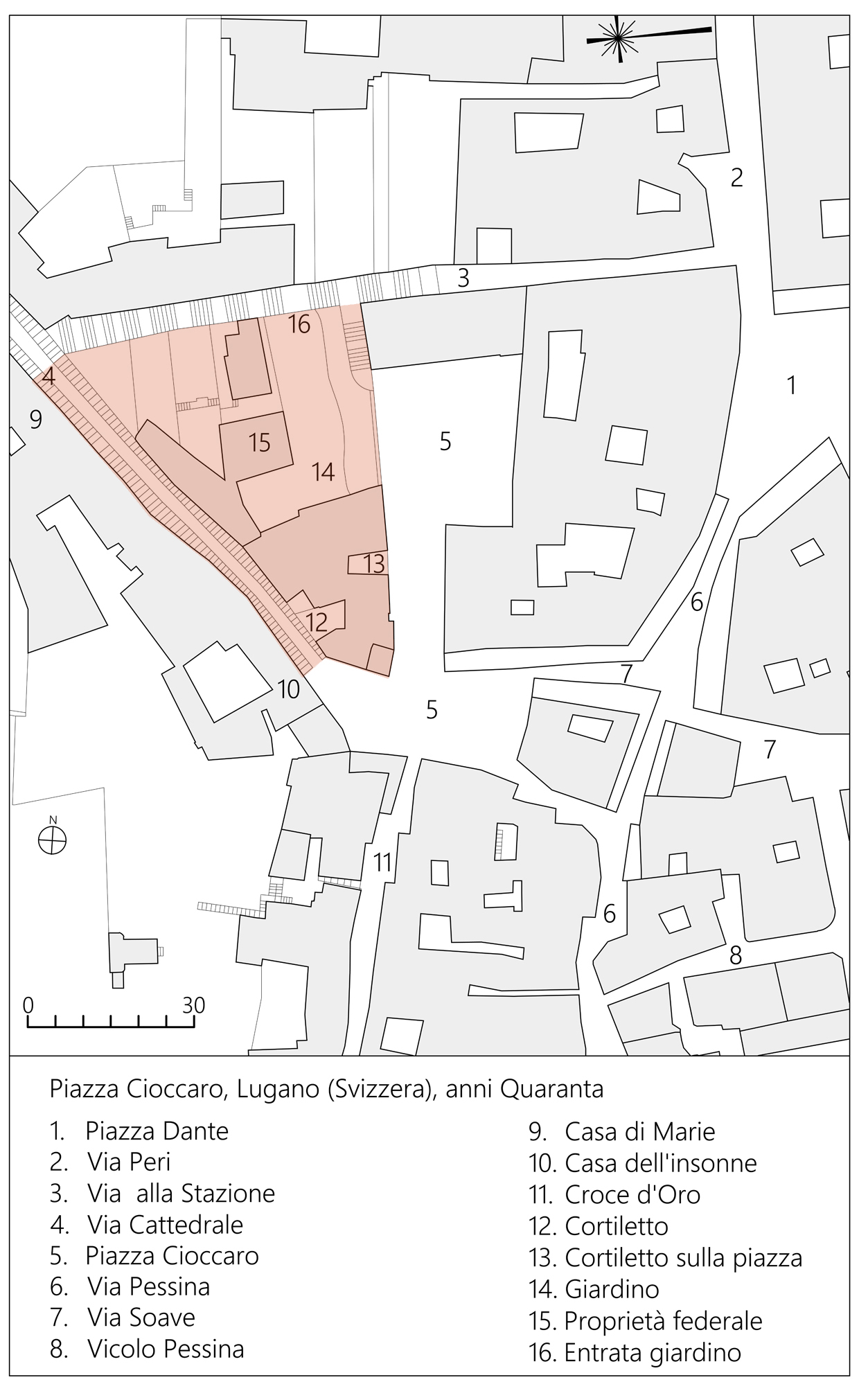 Piazza Cioccaro e dintorni